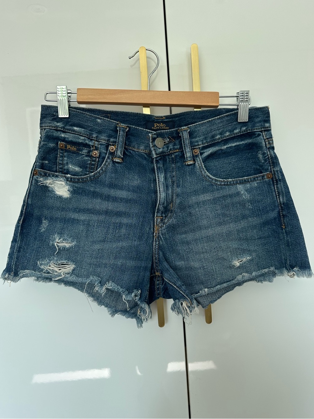 Polo by Ralph Lauren Distressed Denim Shorts 25
